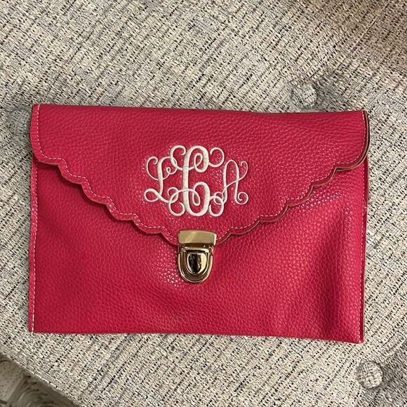 Monogram  Hot Pink Clutch  LCA - Picture 5 of 6